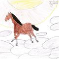 Un cheval dans les nuages ... par Sybil (7 ans)