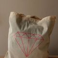 Tote bag "diamant" rose