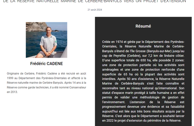 RAPPEL Conférence du 21 aout 2024 De la Réserve Naturelle Marine de Cerbère-Banyuls vers un projet d'extension