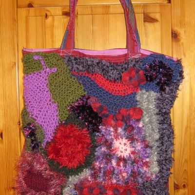 sac crochet violet fini