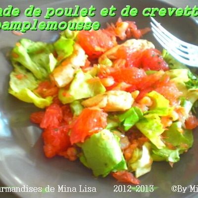 Salade de poulet et de crevettes au pamplemousse