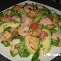 Salade de poulet mariné, crevettes et pamplemousse rose de Cyril Lignac