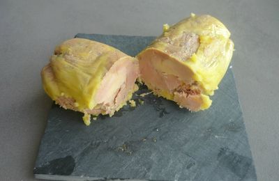 Foie gras maison aux calissons et foie gras cuisson vapeur