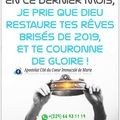 EN CE DERNIER MOIS, JE PRIE QUE DIEU RESTAURE TES RÊVES BRISÉS DE 2019 ET TE COURONNE DE GLOIRE ! 