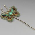 Gold Hairpin with a Butterfly-shaped Finial in Filigree, Early Qing period