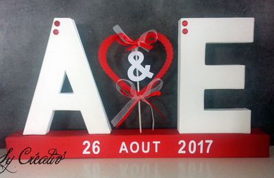 DECO DE TABLE MARIAGE LETTRES / INITIALES personnalisable