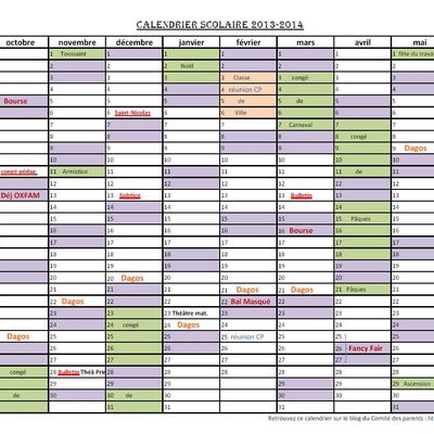 Calendrier Scolaire 2013-2014