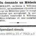 1890 Mercredi 22 Octobre: Recherche d’un nouveau médecin