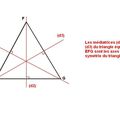 Si un triangle est équilatéral, alors il admet trois axes de symétrie : les médiatrices de ses trois côtés.