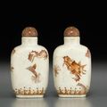 An enameled and incised porcelain 'dragon' snuff bottle, 1820-1900