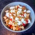 Salade de boulgour aux légumes rôtis et pesto