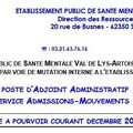 Poste à pourvoir : Adjoint Administratif