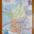 Collection ... Carte scolaire CLIMAT DE LA FRANCE / CÔTES DE L'ATLANTIQUE 