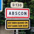 Panneau ville / village : Abscon est bien quand on est dans son bain