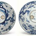 Two blue and white bowls, Qing dynasty, Kangxi period (1662-1722)