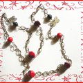 260. collier chaine rouge et noir (35)