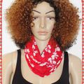 Originale Echarpe,Col tubulaire foulard !! RED !! EN Jersey rouge Taille:54cm.x 31.5cm BELICIOUS-DELICIOUS CREATION 