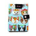 Housse de Carnet de Santé Protège Passeport Pour Chat Nom Brodé Chats Couronnes de Fleurs