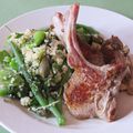 Green Couscous Salad with Lamb Chops