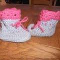 Chaussons rose et gris 