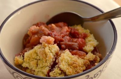 Crumble Rhubarbe-Framboises-Pommes