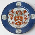Two Chinese porcelain armorial dishes