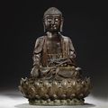 Importante Statue de Bouddha en bronze. Chine, Dynastie Ming, XVIème siècle