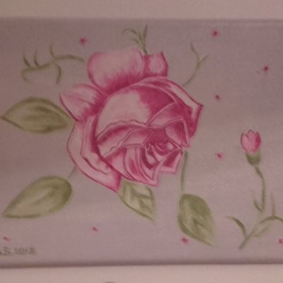 "Rose rose !", acrylique sur toile, 