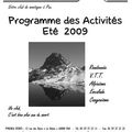 Programme été des activités