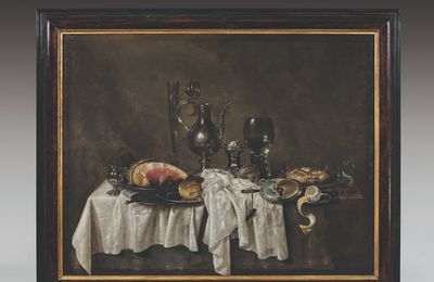 Willem Claesz HEDA (Haarlem 1594 – 1680), Nature morte aux pièces d’orfèvrerie, verre rohmer et citron