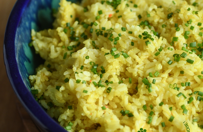 RIZ AU CURCUMA & NOIX DE COCO pour porc au caramel