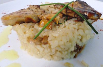 Risotto aux girolles et son foie gras pôelé