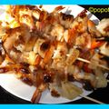 brochettes st jacques  et gambas ananas