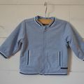 Petite veste en coton bleu chiné, intérieur rayé Sergent Major - 6M