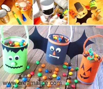 ✄ Seaux à bonbons Récup d’Halloween / DIY Trick-or-Treat Buckets ✄