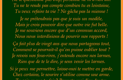 Vois-tu, tu me déçois !