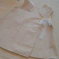 Robe portefeuille BB vichy beige