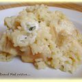 Risotto au poulet, chèvre et basilic