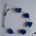 Bracelet perles bleues #52
