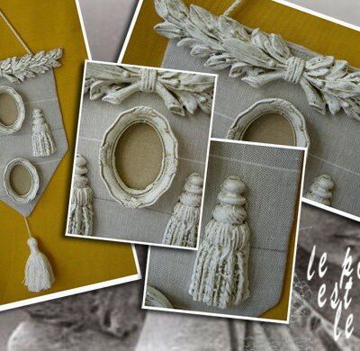 guirlande de cadres aux pompons