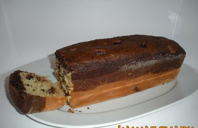 Cake bicolore : Choco & pépites choco