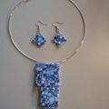 Parure mosaique bleue : 20 euros