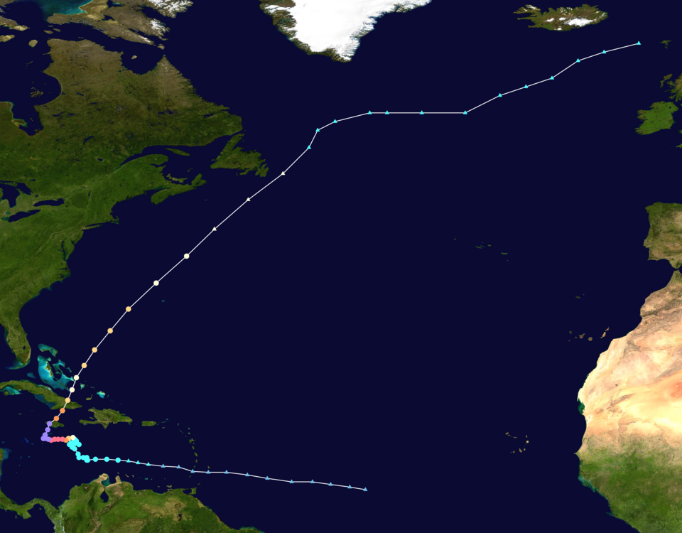 Track map of Hurricane Melissa of the 2025 Atlantic hurricane season 