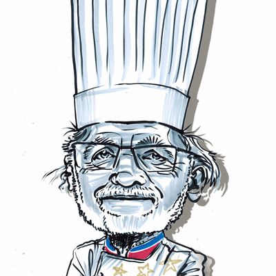 Caricature du Chef cuisinier Joël MAUVIGNEY, étoilé
