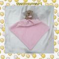 Doudou Peluche Ours Assis Marron Mouchoir Rose George Clothing