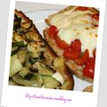 Bruschetta tomates cerises/mozza et courgettes/mozza