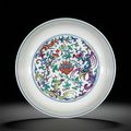 A doucai 'phoenix and flower' dish, seal mark and period of Qianlong (1736-1795)