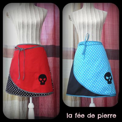 DES JUPES PORTEFEUILLE MALINES POUR PIN-UP ESTIVALE ... SKULL ET POIS ...