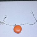 Bracelet mini macaron et croissant oranges