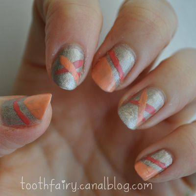 Nail art orangé
